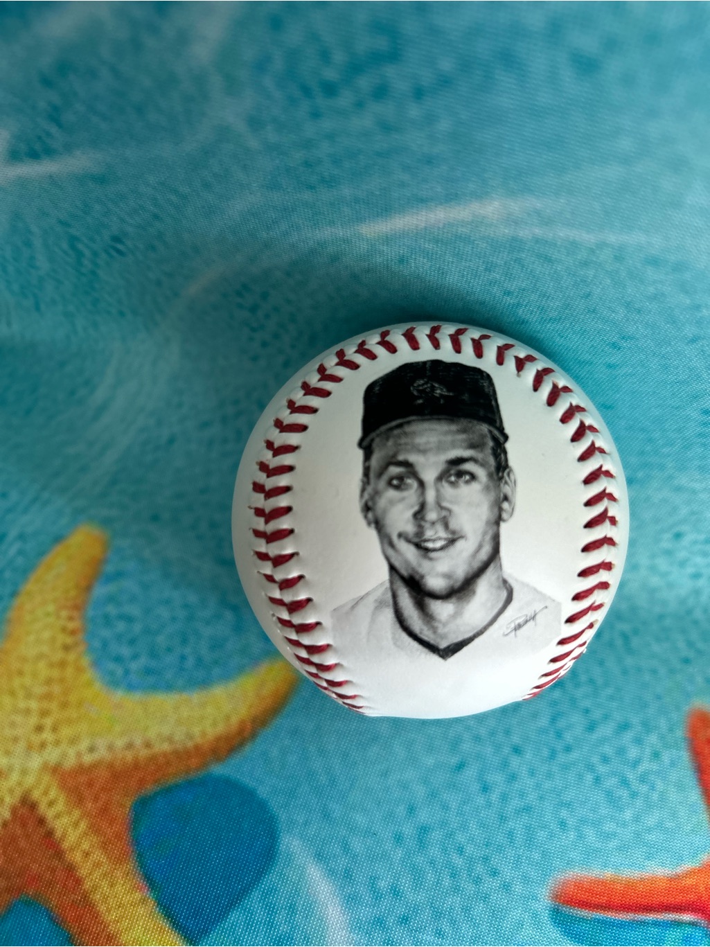 Iron Man White Baseball With Red Stitching And Black Text. Chr Dr